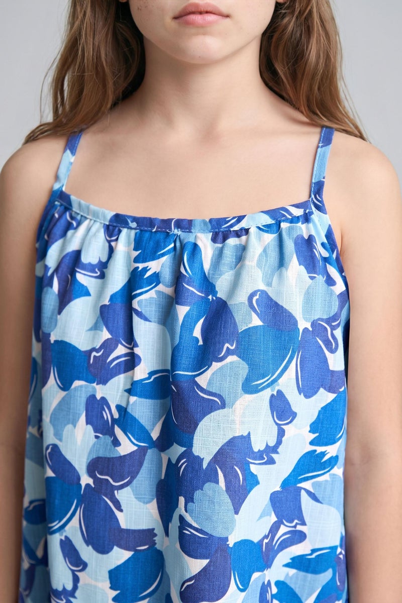 DeFacto Blue Girl Girl Strappy Woven Dress Casual - Image 4