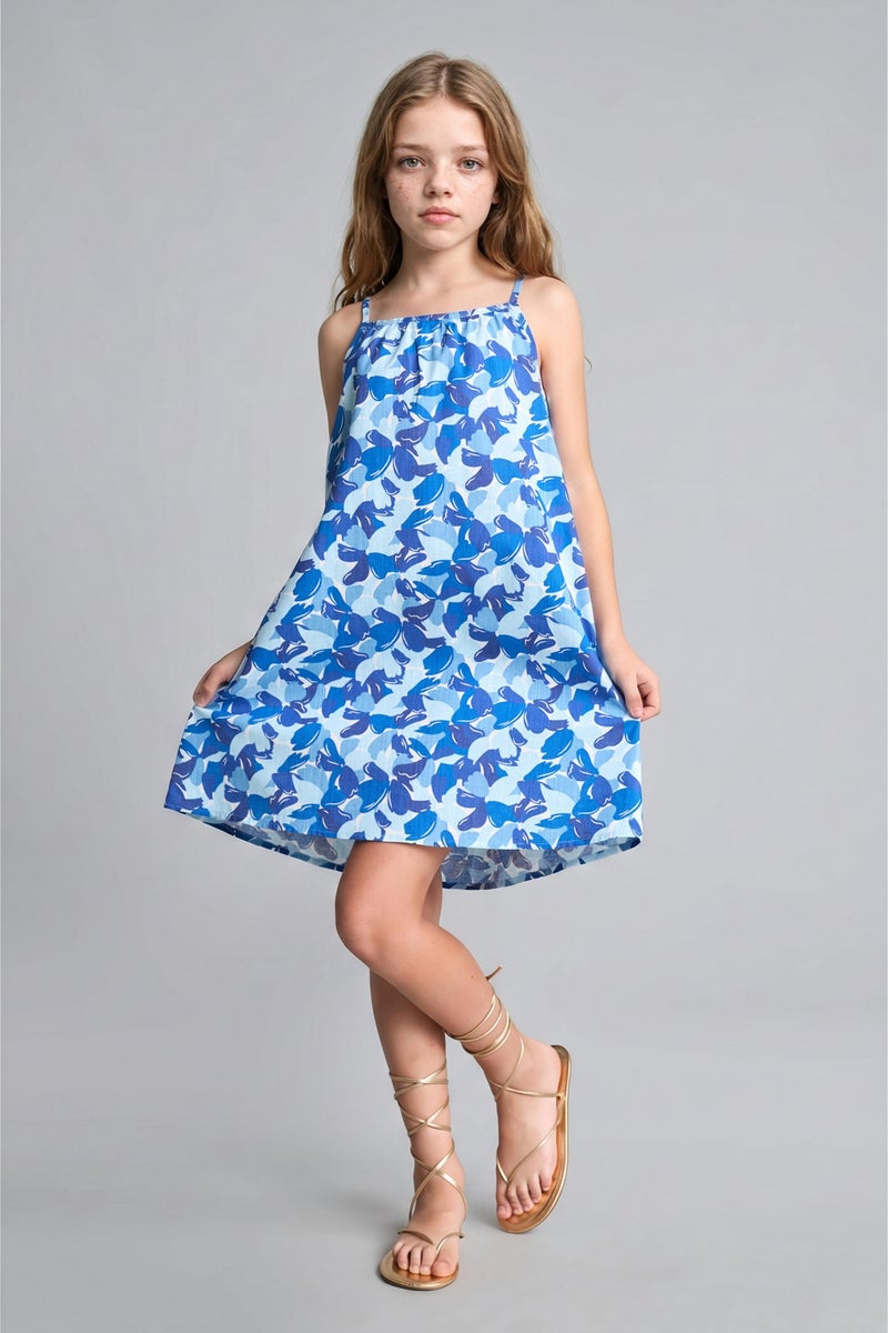 DeFacto Blue Girl Girl Strappy Woven Dress Casual - Image 1