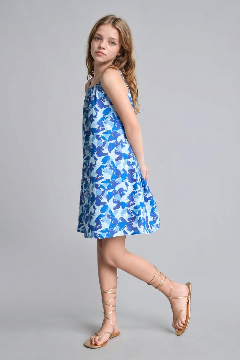DeFacto Blue Girl Girl Strappy Woven Dress Casual - Image 2