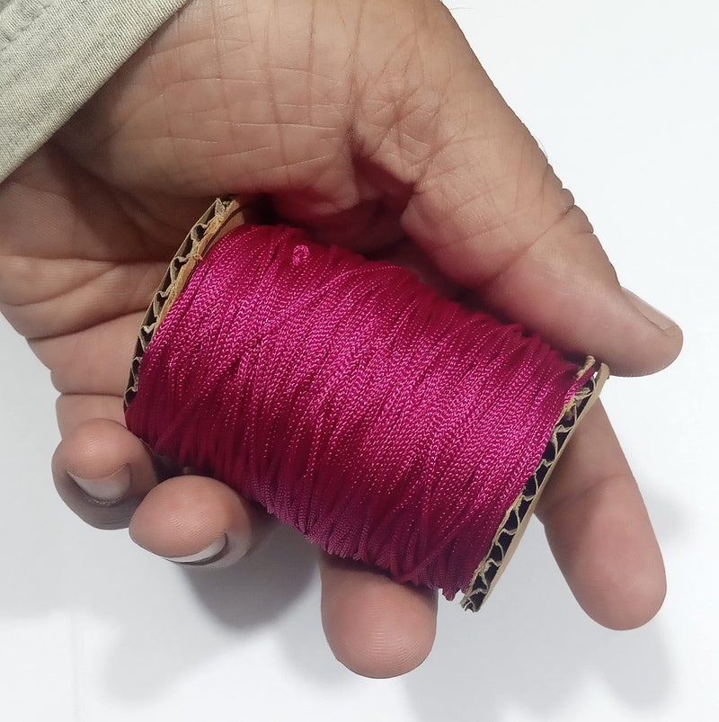 OMX Nylon 1mm Macrame Cord (100 Meters) Nylon Chinese Knotting Cord, 1mm Thick for Macrameideally Used for Jewelry Making, Bags and Various Other Craft Projects. (Fusia Pink) - Image 2