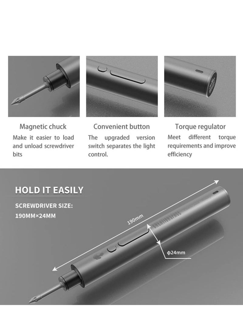 Captaintech - 3.7 Cordless Screwdriver Electric Screwdriver Set USB Fast Charging Repair Power Tools With LED Light 2000mah, With Led Light - Image 1