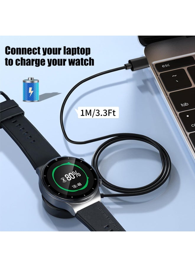 ESCASE USB-C Charging Cable for Samsung Galaxy Watch, compatible with Galaxy Watch 8/7/6/5/4/3, Watch 8/7/6/5/4 Classic, Ultra 8/7, Watch 5 Pro, and Active 1/2. 1 meter, blac - Image 4