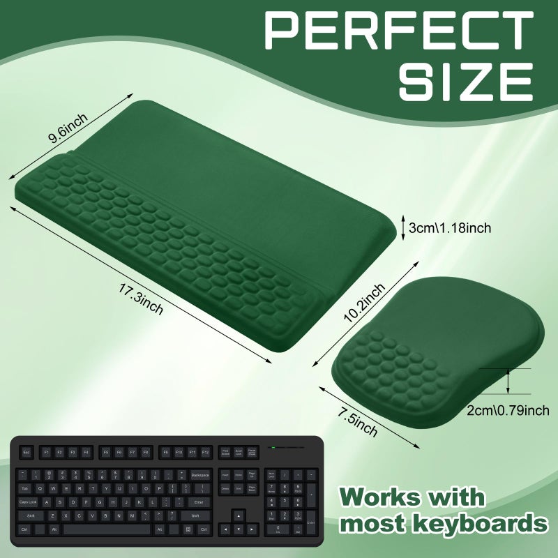Photect Keyboard Stand with Wrist Rest Ergonomic Green Mouse Pad and Keyboard Riser Holder Lifter Tray with Carpal Tunnel Pain Relief Massage Bumps for Office Accessories Computer Typing - Image 4
