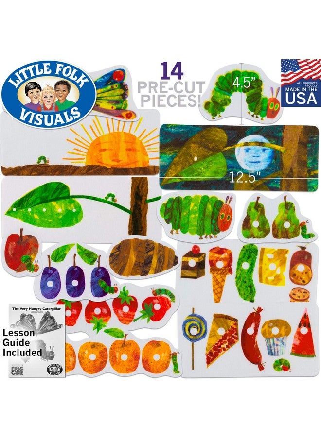 ليتل فوك فيجوالز مجموعة من 14 قطعة من القصص المصنوعة من الفلانيل/اللباد من The Very Hungry Caterpillar للأطفال الصغار ومرحلة رياض الأطفال والتعليم التفاعلي  - Image 2
