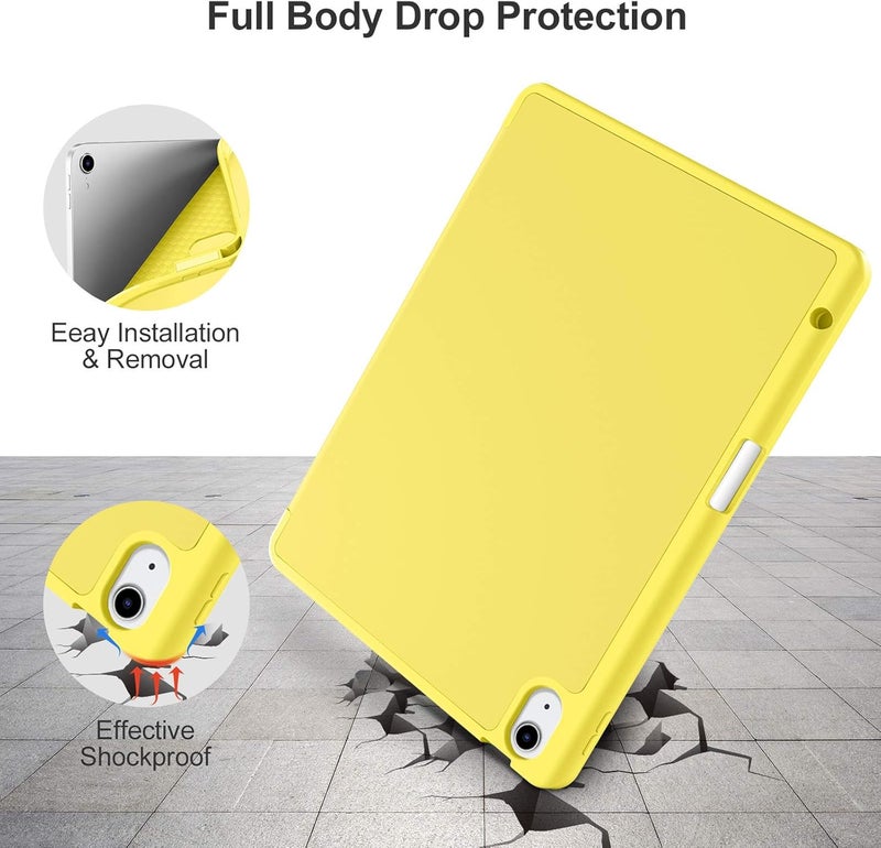 Akkerds Compatible with iPad Air 11 Inch Case 7th/6th Generation (M3/M2) 2025/2024, for iPad Air 5th/4th Generation Case 10.9 Inch 2022/2020 with Pencil Holder[Auto Sleep/Wake], Yellow - Image 4