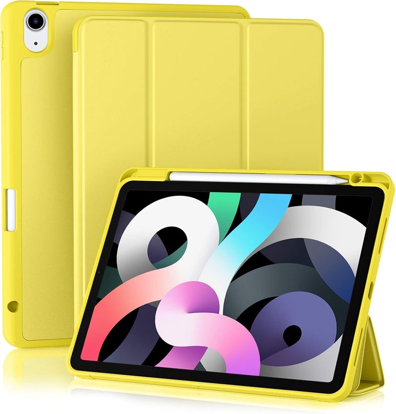 Akkerds Compatible with iPad Air 11 Inch Case 7th/6th Generation (M3/M2) 2025/2024, for iPad Air 5th/4th Generation Case 10.9 Inch 2022/2020 with Pencil Holder[Auto Sleep/Wake], Yellow - Image 1