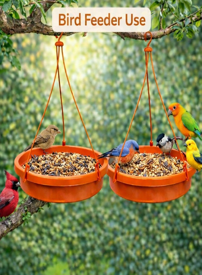 HOYEHOLA Hanging Bird Water Feeder Bowl 9.8 Inch (Pack of 2) with Strong Hooks - Outdoor Balcony & Garden Bird Bath Dish for Sparrow, Parrot & Small Birds | Durable Plastic - Image 4