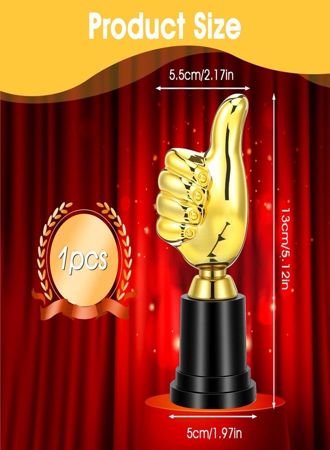 Quilax Mini Thumbs Up Trophy Award, 5.12in Plastic Winner Trophies for Celebrations, Sports, Classroom, Office, and Competitions - Image 2