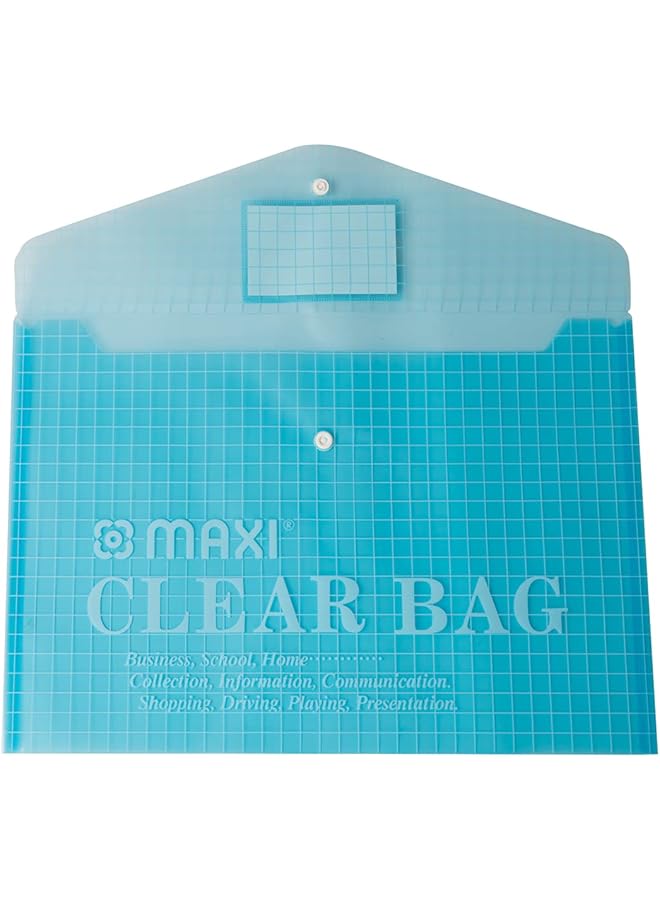 Maxi Fool Scap Clear Bag With Name Card Blue - Image 2