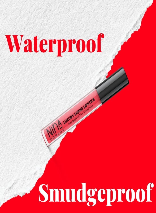 نينا دورادا أحمر شفاه سائل نينا دورادا بولد ليو بلمسة نهائية مطفية باللون الأحمر الفرنسي | يدوم طويلاً، مقاوم للماء | تركيبة مقاومة للتلطخ مع زبدة الشيا وزيت الجوجوبا | نباتي ولم يتم اختباره على الحيوانات - Image 5