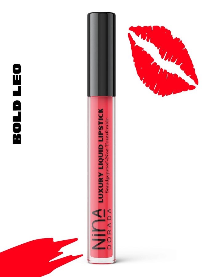 نينا دورادا أحمر شفاه سائل نينا دورادا بولد ليو بلمسة نهائية مطفية باللون الأحمر الفرنسي | يدوم طويلاً، مقاوم للماء | تركيبة مقاومة للتلطخ مع زبدة الشيا وزيت الجوجوبا | نباتي ولم يتم اختباره على الحيوانات - Image 2