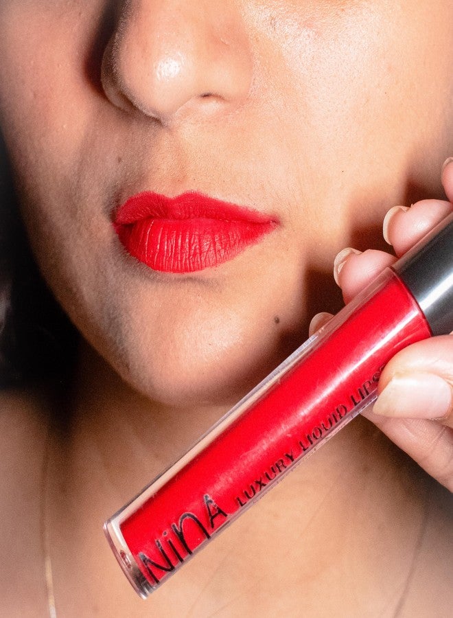 نينا دورادا أحمر شفاه سائل نينا دورادا بولد ليو بلمسة نهائية مطفية باللون الأحمر الفرنسي | يدوم طويلاً، مقاوم للماء | تركيبة مقاومة للتلطخ مع زبدة الشيا وزيت الجوجوبا | نباتي ولم يتم اختباره على الحيوانات - Image 4