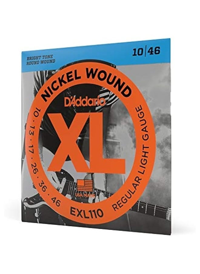D'Addario Guitar Strings - XL Nickel Electric Guitar Strings - EXL110 - Perfect Intonation, Consistent Feel, Reliable Durability - For 6 String Guitars - 10-46 Regular Light  - Image 1