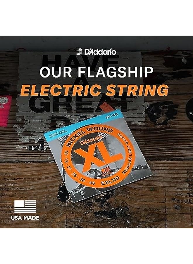 D'Addario Guitar Strings - XL Nickel Electric Guitar Strings - EXL110 - Perfect Intonation, Consistent Feel, Reliable Durability - For 6 String Guitars - 10-46 Regular Light  - Image 3