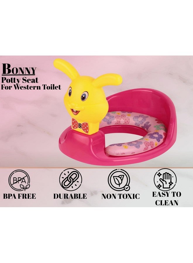 Nabhya Kids Toilet Trainer Baby Potty Seat With Rabbit Handle And Back Support Toilet Seat For Girls & Boys (Pink) - Image 4
