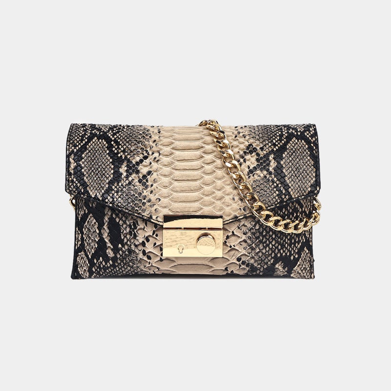 Bags Snake Pattern Crossbody Bag Women'S Small Square Bag Three-Dimensional Armpit Bag Bag Large Capacity Women'S Bag Genuine Leather - Image 1