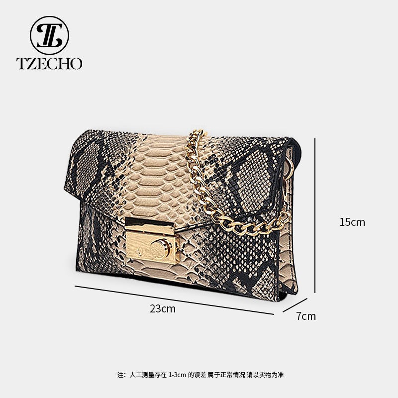 Bags Snake Pattern Crossbody Bag Women'S Small Square Bag Three-Dimensional Armpit Bag Bag Large Capacity Women'S Bag Genuine Leather - Image 5