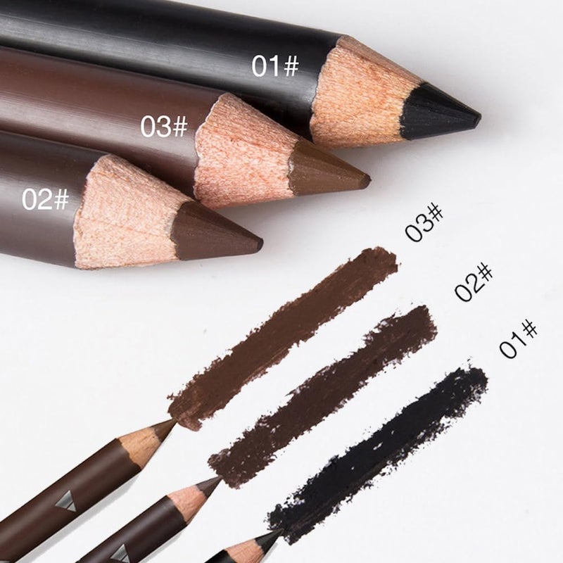 FeiCuiYun 6Pcs Eyebrow Pencils for Women, Wooden Hard-Core Black Eyebrow and Eyeliner Pencil, Long Lasting Waterproof and Sweat-Proof, Beginner Makeup Brow Pencil, Create a Natural Eye Brow Makeup - Image 3