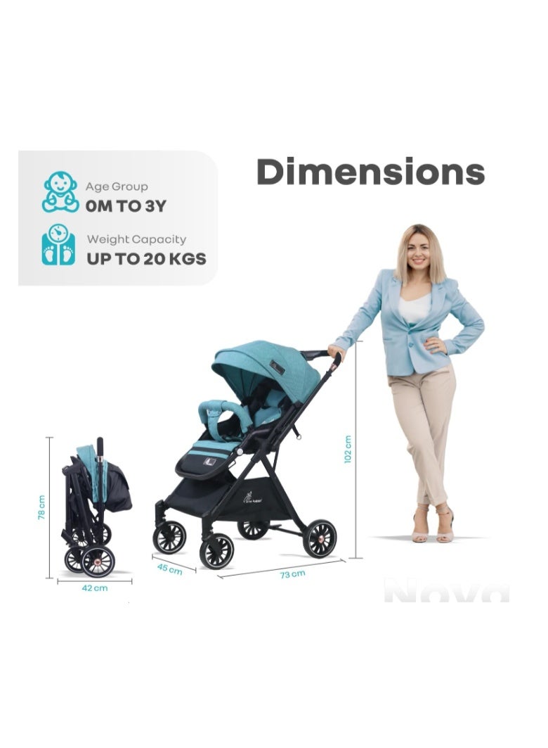 R for Rabbit Street Smart Nova Stylish Baby Stroller, Pram with Reversible Handle, One Hand Fold Mechanism for 0-3 Years Boy & Girl - Image 2