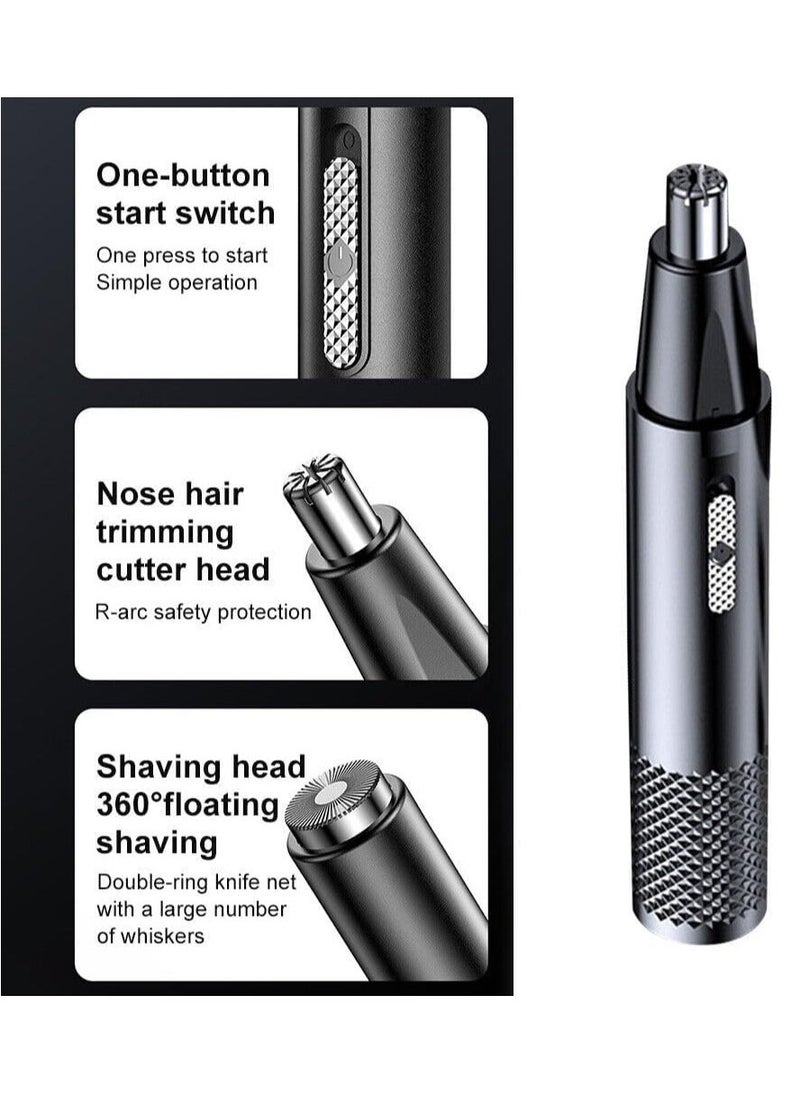 MYONE Nose Ear Clipper Hair Trimmer Rechargeable, Electric Nose and Ear Hair Trimmer, 2 in 1 Painless Facial Hair Trimmer with Dual Edge Blades, Washable Stainless Steel Blade (Black) - Image 2