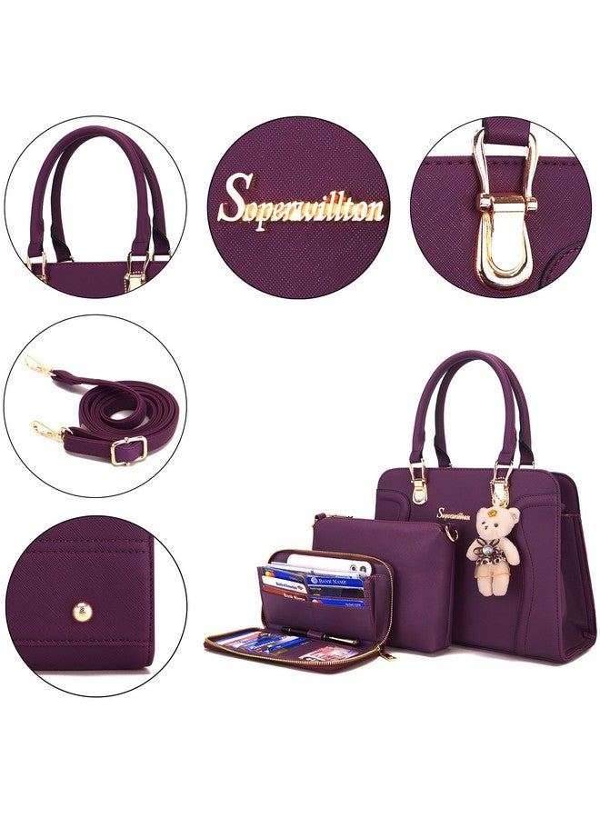 سوبر ويلتون مجموعة حقائب يد نسائية من سوبرويلتون، حقيبة كتف كروس بودي، حقيبة يد بمقبض علوي، حقيبة توت، محفظة، طقم من 3 قطع - Image 2