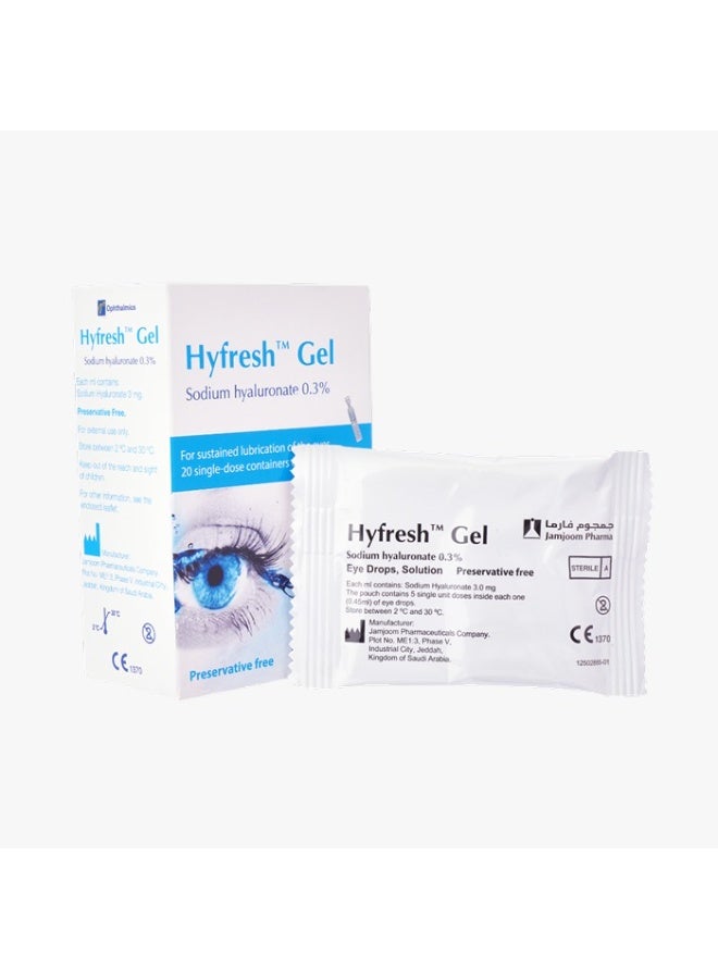 Hyfresh Gel Eye Drops, Sodium Hyaluronate 0.3%, Preservative-Free, 20 Single-Dose Containers
