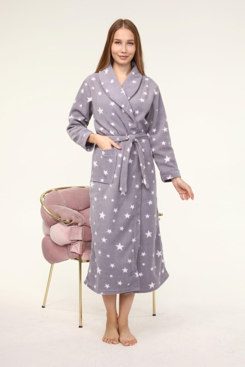 Likapa Long Shawl Collar Fleece Dressing Gown 226 - Image 1