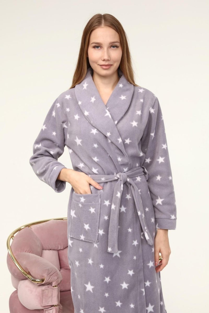 Likapa Long Shawl Collar Fleece Dressing Gown 226 - Image 2
