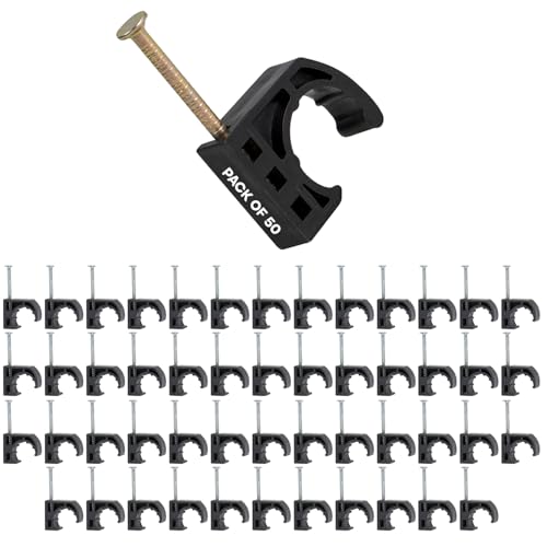 Highcraft ID234x50 Half Clamp with Nail For Pex Tubing Pipe Support, 1/2 in, Black - Image 1