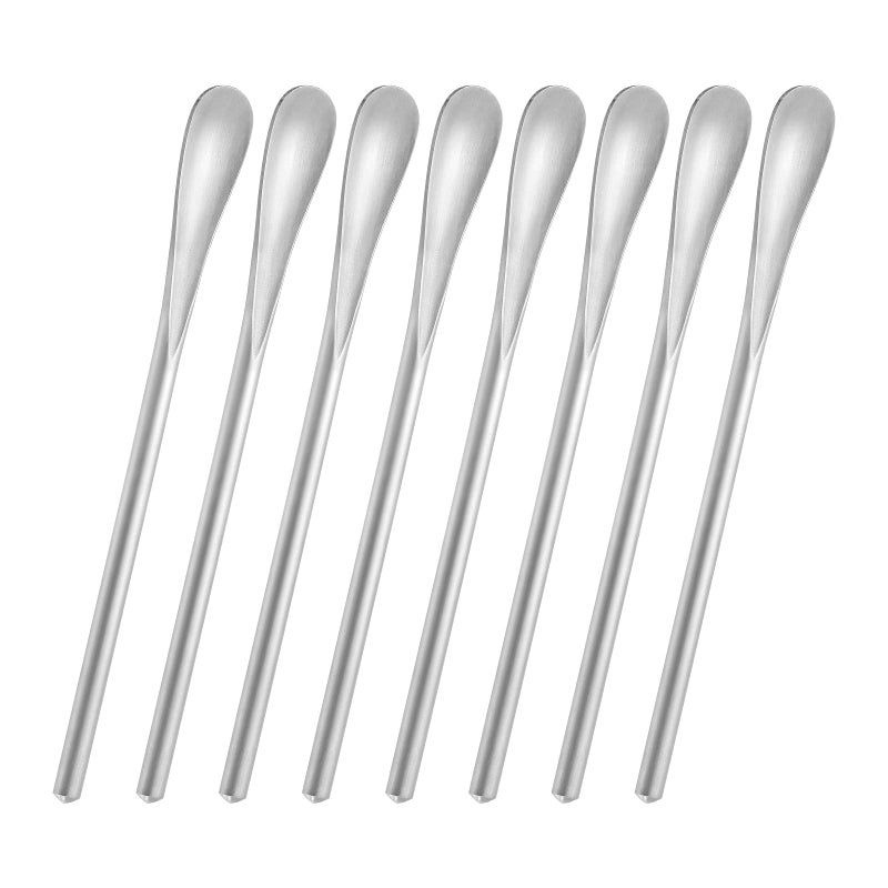 luvtree 8Pack 50 128cm Stainless Steel Stirring Mixing Spoon Reusable Bar Tool for Coffee Tea Iced Drinks Cocktails