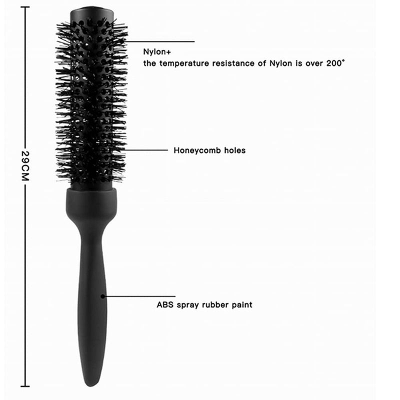 FOLELLO Professional Round Hair Brush Ceramic Coated Metal Barrel Brushes for Smoothing Curling Straightening Heat resistant Blow Dry Hair Brush for Men Women 53MM - Image 3