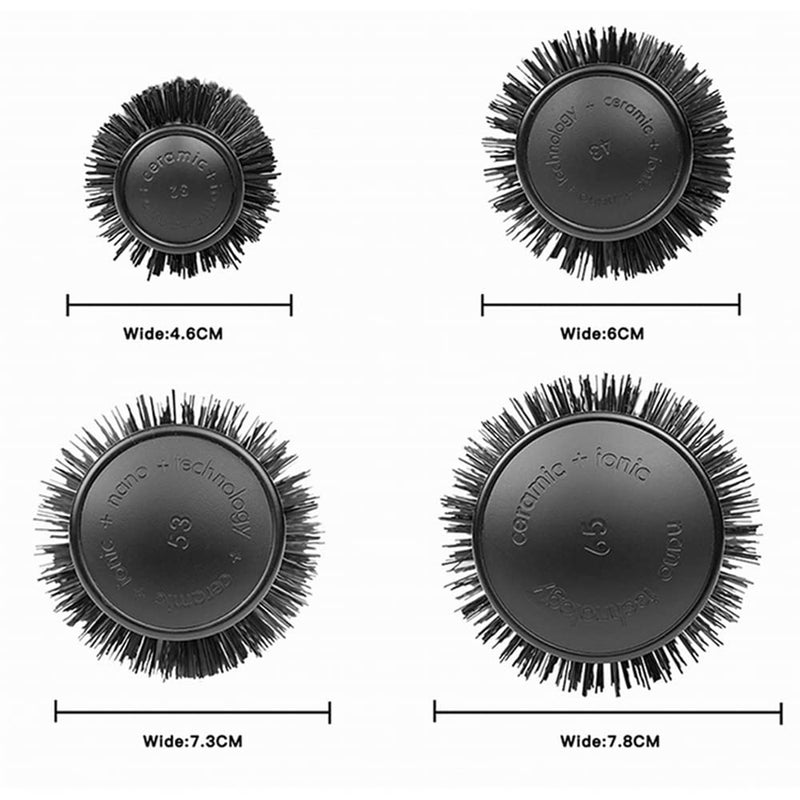 FOLELLO Professional Round Hair Brush Ceramic Coated Metal Barrel Brushes for Smoothing Curling Straightening Heat resistant Blow Dry Hair Brush for Men Women 53MM - Image 5