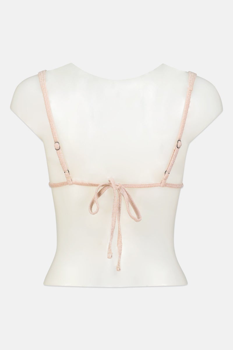 4th & Reckless Women Textured Bikini Top, Pink - Image 2