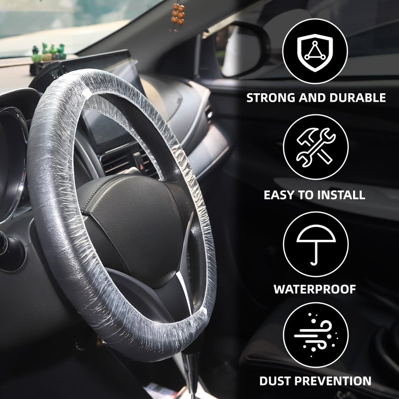 Yhalyea 100PCS Disposable Steering Wheel Covers,Disposable Steering Wheel Protector with Elastic, Applicable to Cars, Trucks, Vans ï¼ˆ100ï¼‰ - Image 3