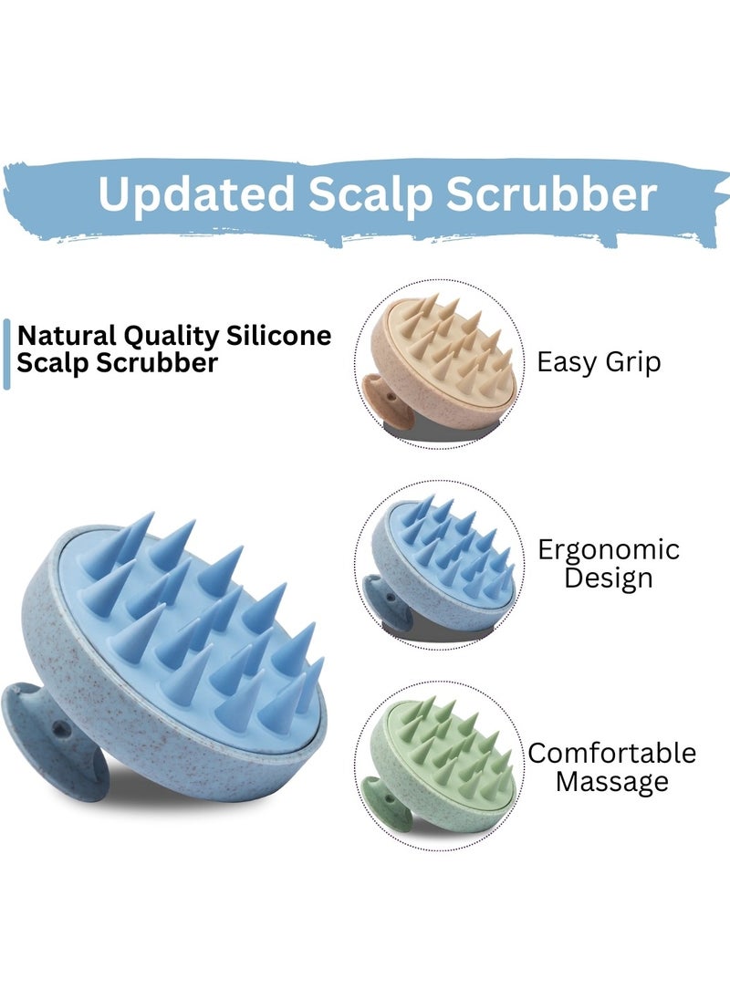 MiMi & BeiBei Hair Massager Shampoo Brush Hair Scalp Massager Brush with Soft Bristles Scalp Scrubber Dandruff Brush for Scalp Care and Hair Growth Shower Hair Scalp Scrubber Comb Soft Silicone Comb  - Image 3