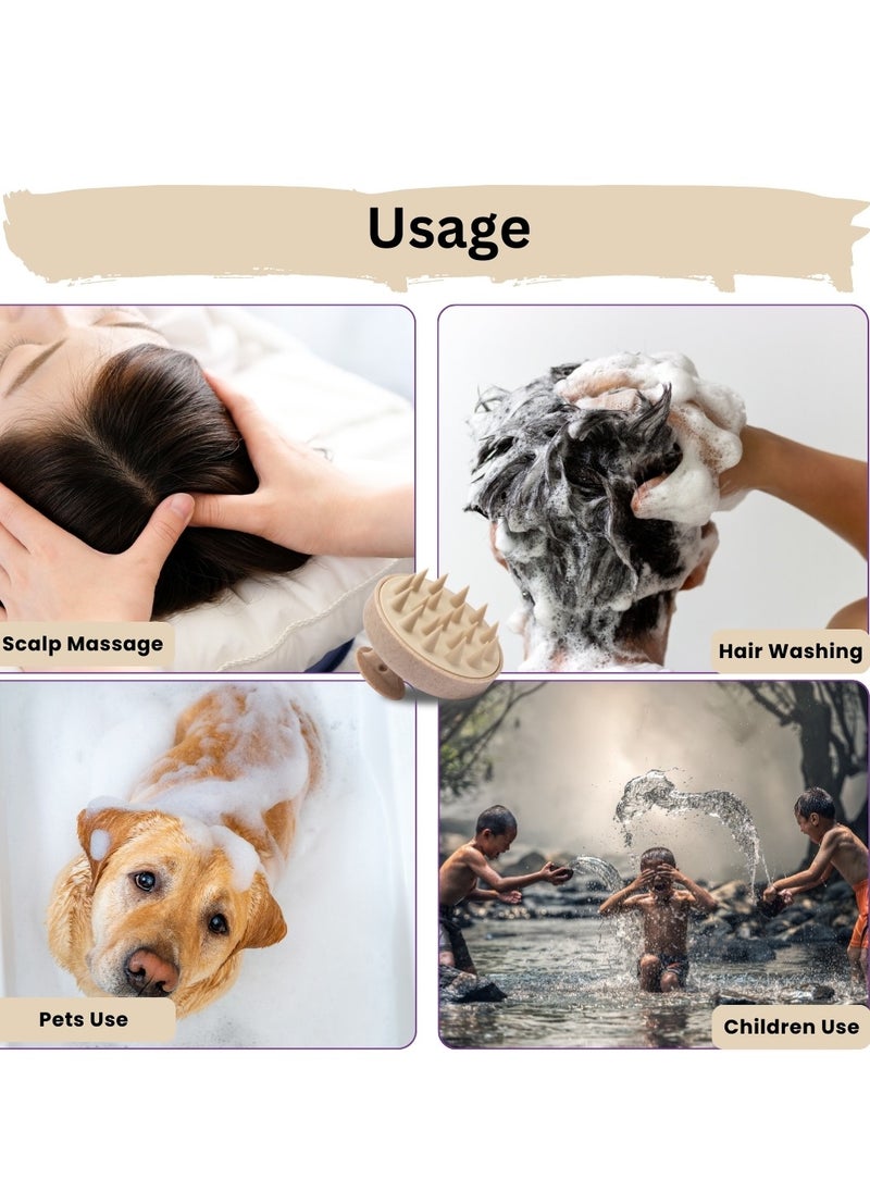 MiMi & BeiBei Hair Massager Shampoo Brush Hair Scalp Massager Brush with Soft Bristles Scalp Scrubber Dandruff Brush for Scalp Care and Hair Growth Shower Hair Scalp Scrubber Comb Soft Silicone Comb  - Image 4