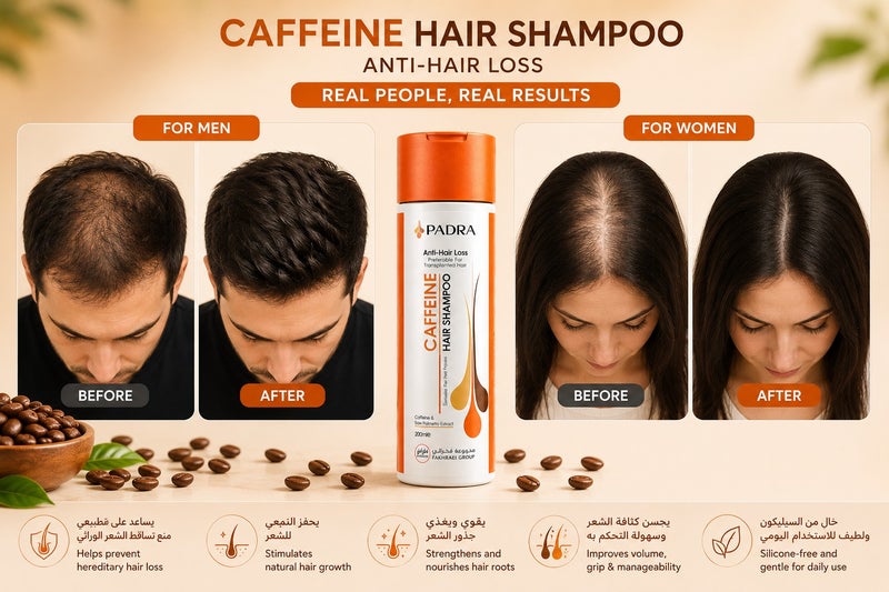 Padra Caffeine Shampoo – Anti Hair Loss & Hair Strengthening | 200ml - Image 3