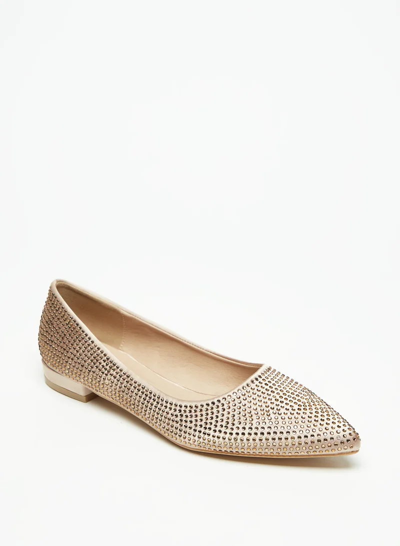 فلورا بيلا من شو إكسبرس Womens Embellished Slip On Pointed Toe Ballerina Shoes Ramadan Collection