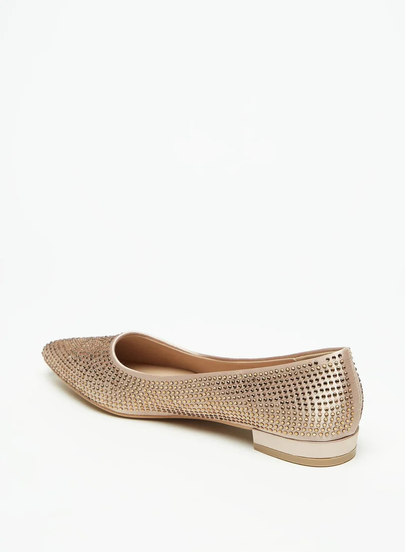 فلورا بيلا من شو إكسبرس Womens Embellished Slip On Pointed Toe Ballerina Shoes Ramadan Collection