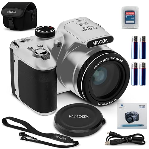 Minolta MN40Z 20MP Digital Camera 40x Optical Zoom 1080p FHD Video 30 LCD WiFi FaceSmileBlink Detection Silver