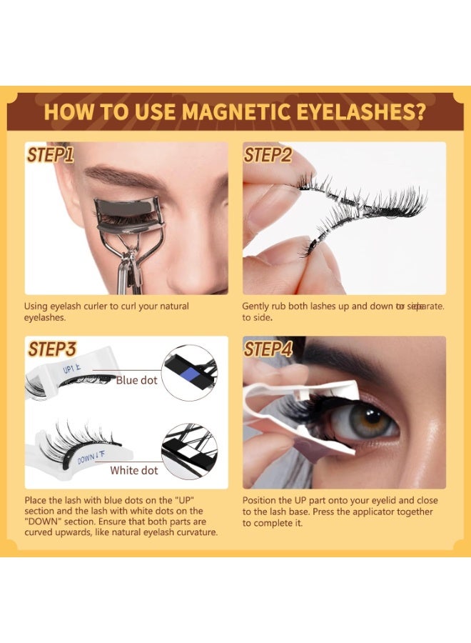 DMG TECH Reusable Magnetic Eyelashes Kit 2-Pairs - No Glue Needed, Natural Look for All Day - Image 5
