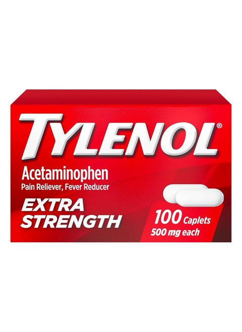Extra Strength Caplets with 500 mg Acetaminophen Pain Reliever Fever Reducer - 100 Count