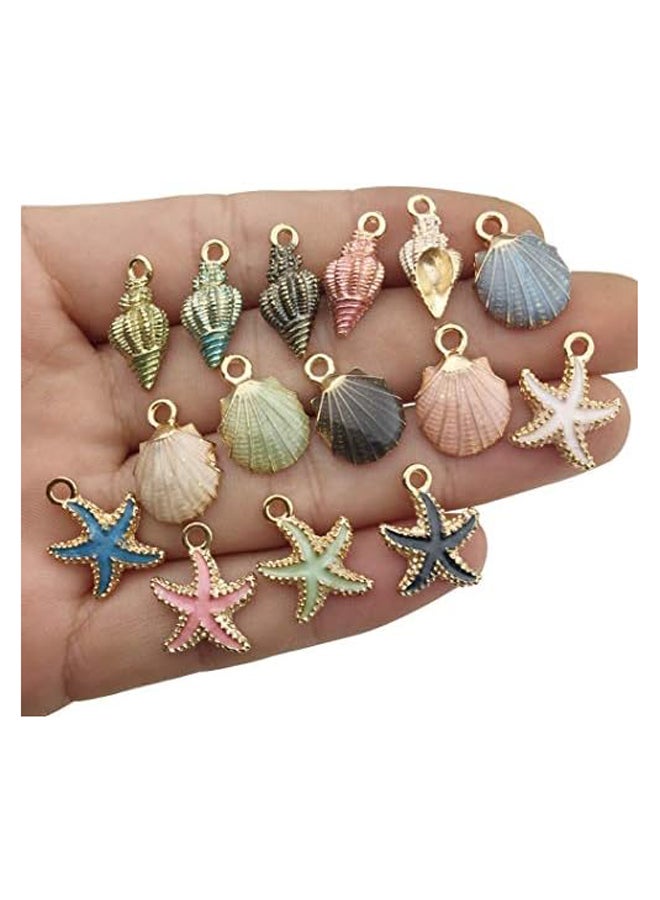 Assorted Gold Plated Ocean Starfish Shell Charms for DIY Jewelry Making, 30pcs  - Image 2