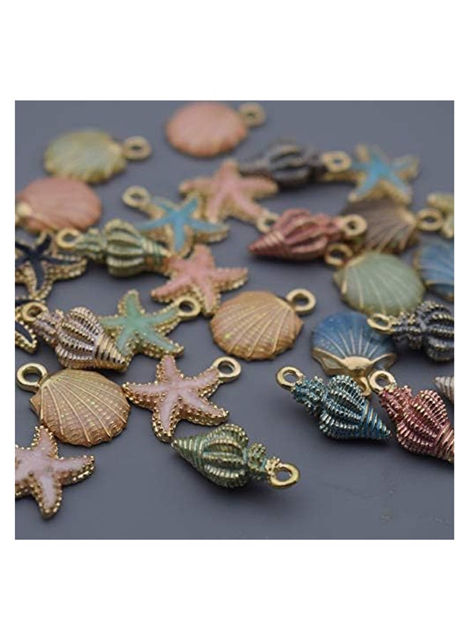 Assorted Gold Plated Ocean Starfish Shell Charms for DIY Jewelry Making, 30pcs  - Image 3