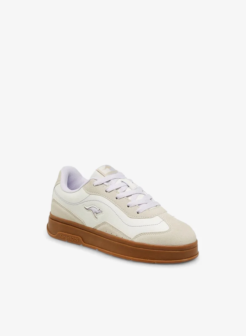 كانغاروس حذاء رياضي بناتي بأربطة وجوانب ملونة