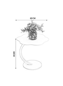 Beauenty Cloud Flower Shaped C-Shaped Coffee Table Sofa Side Table End Table For Living Room Bedroom  - Image 5