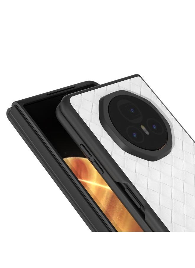 Zaboon Case For Honor Magic V3 Black Frame Woven Texture PU Phone Case  - Image 4