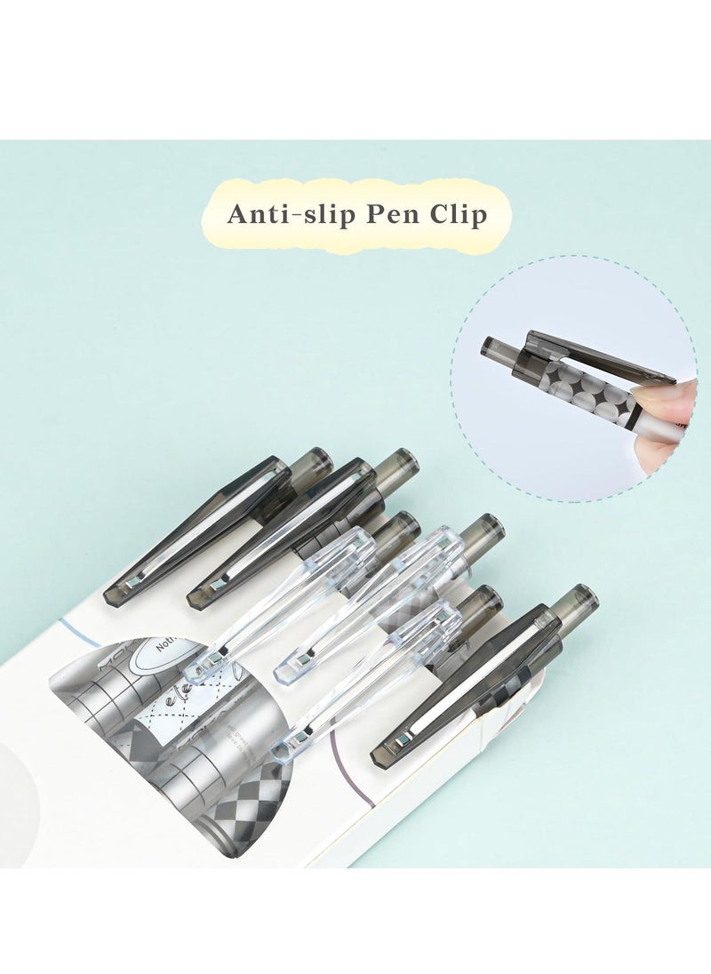 Y&D Gel Ink Pens Quick Dry Retractable Black 0.5mm Pens, Fine Point Smooth Writing Sketching Aesthetic Cute Pen for School Home Office Supplies (6 Pieces)  - Image 5