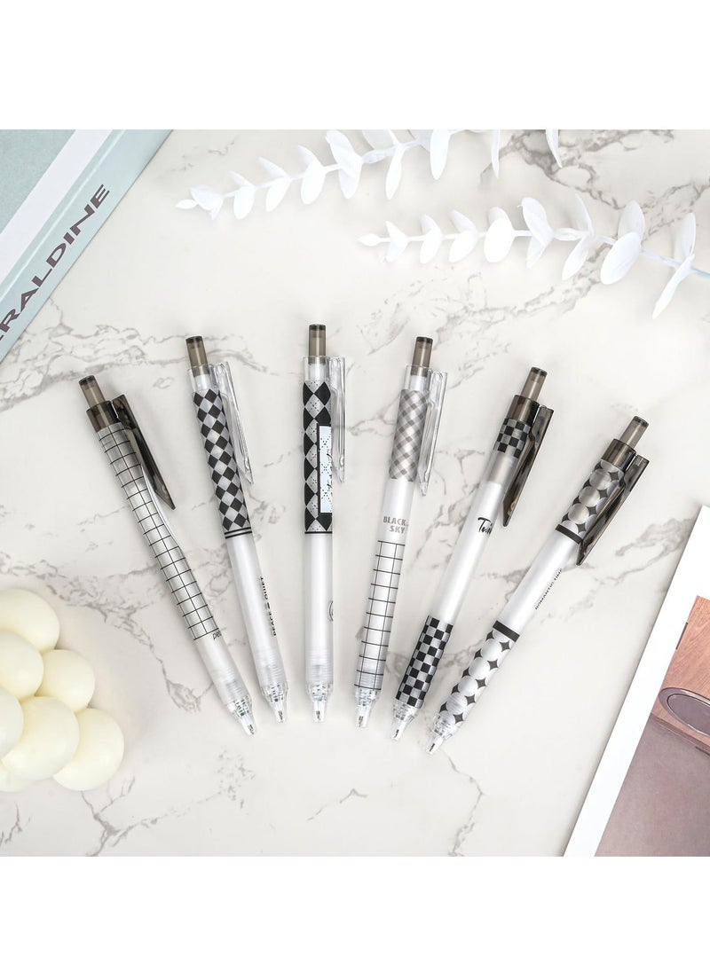 Y&D Gel Ink Pens Quick Dry Retractable Black 0.5mm Pens, Fine Point Smooth Writing Sketching Aesthetic Cute Pen for School Home Office Supplies (6 Pieces)  - Image 3