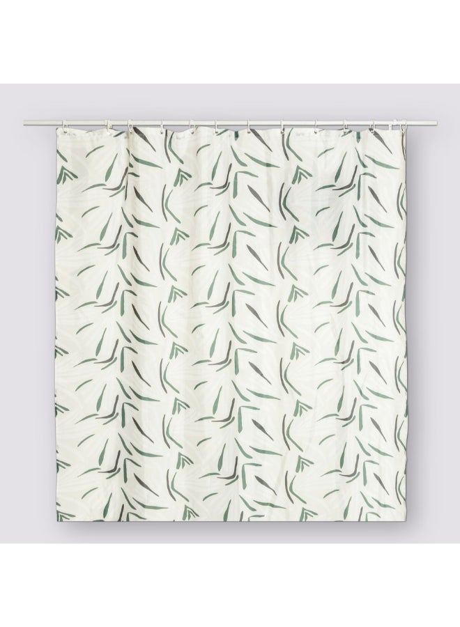 Five Simply Smart Duo Printed Shower Curtain White and Green 180 x 200 cm 200179 - Image 1